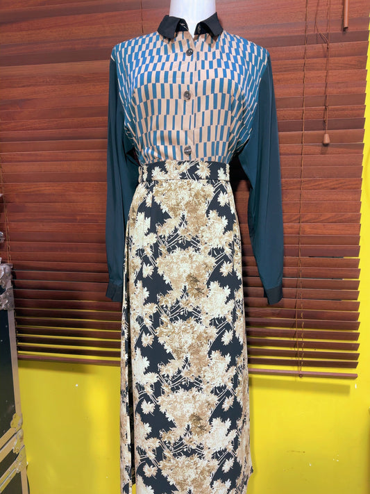 🇯🇵JAPAN Vintage ♡ Clothes (Top/Shirt/Coat/Skirt/Pants/Dress)| 🇯🇵Japanese Vintage ♡ Clothes Vintage Rectangular Floral Shirt & Sleek Floral Skirt (Top/Floral Shirt/Jacket/Skirt/Pants/Dress)|🔎ss-vin20 & ss-vin21