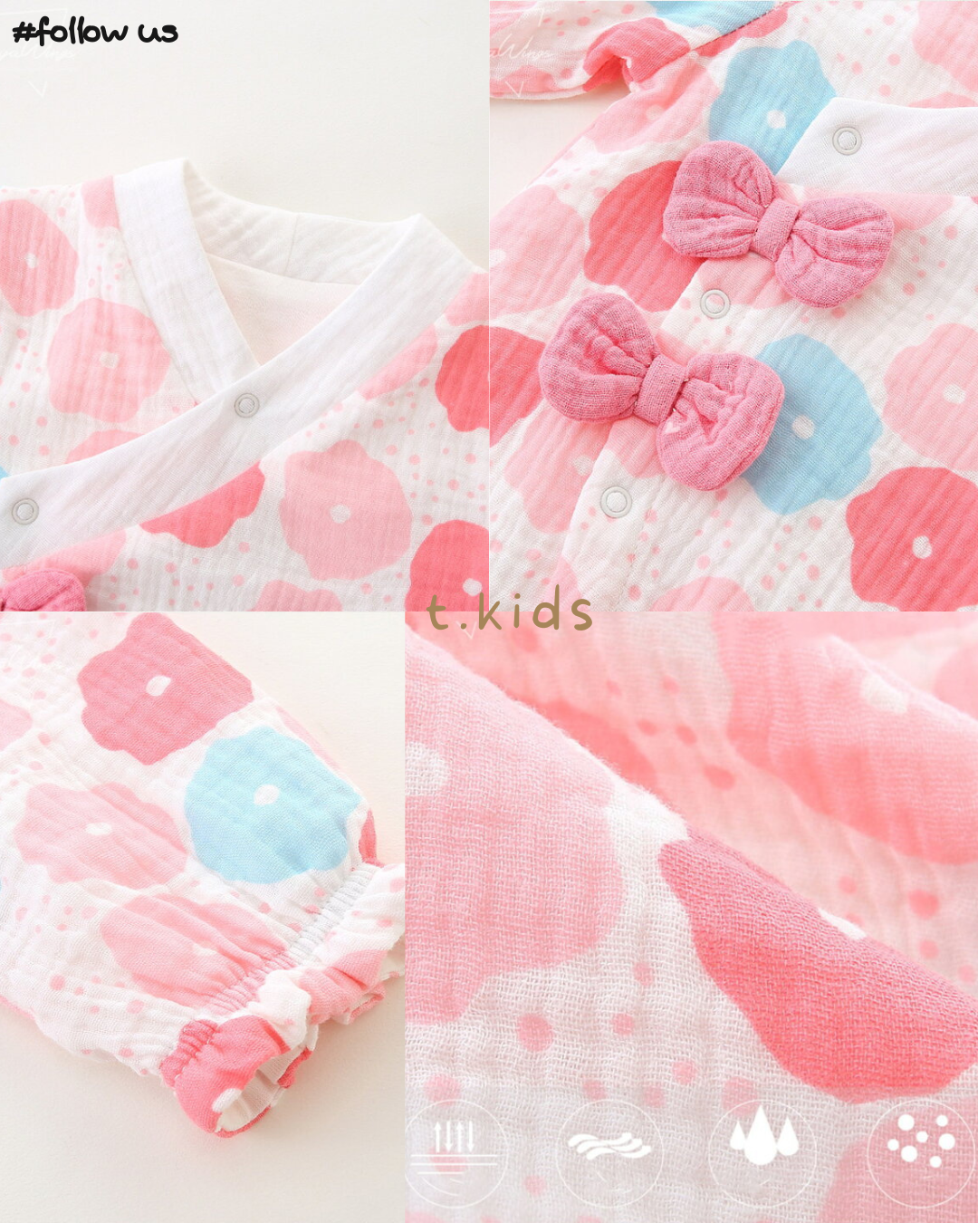 🇯🇵日本|Jinbei rompers for babies, newborns, kids, children's clothing 花花蝴蝶結兒童浴衣甚平
甚平ロンパース ベビー 新生児 キッズ 子供服