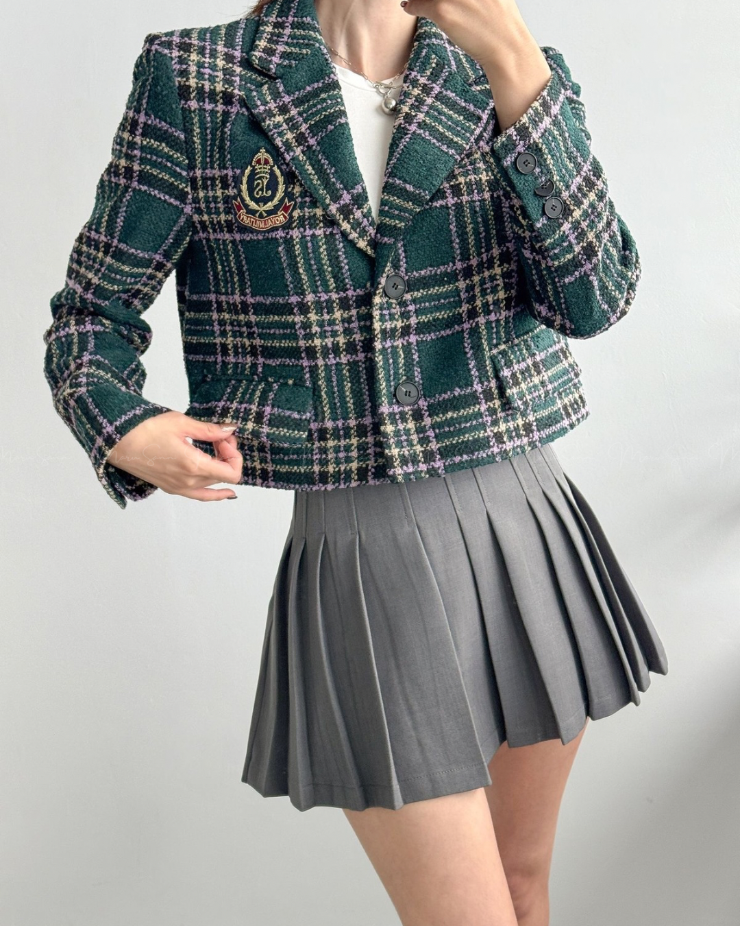 🇰🇷KOREA
♥ 英倫風格仔短外套 checked outer SS-KSS99079410