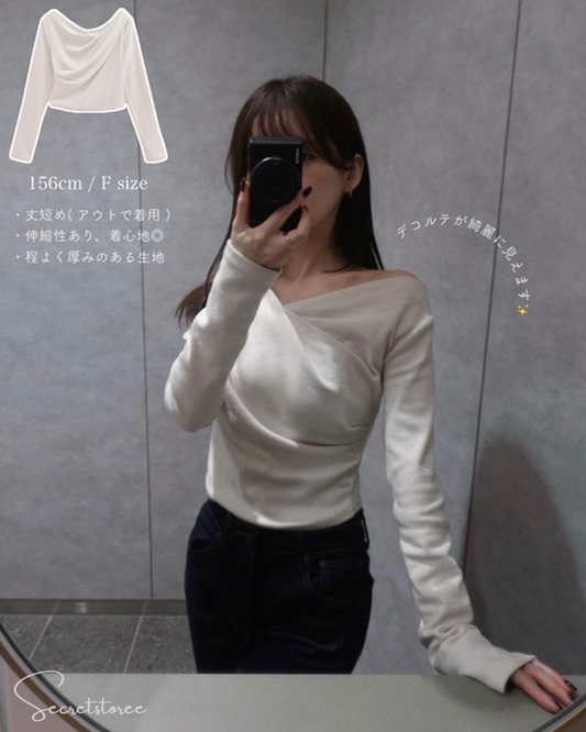 🇯🇵Japanese Draped Strapless Asymmetric Ruffle Top 🔎 ɪᴛᴇᴍ ɴᴏ.: SS-jgdk12610