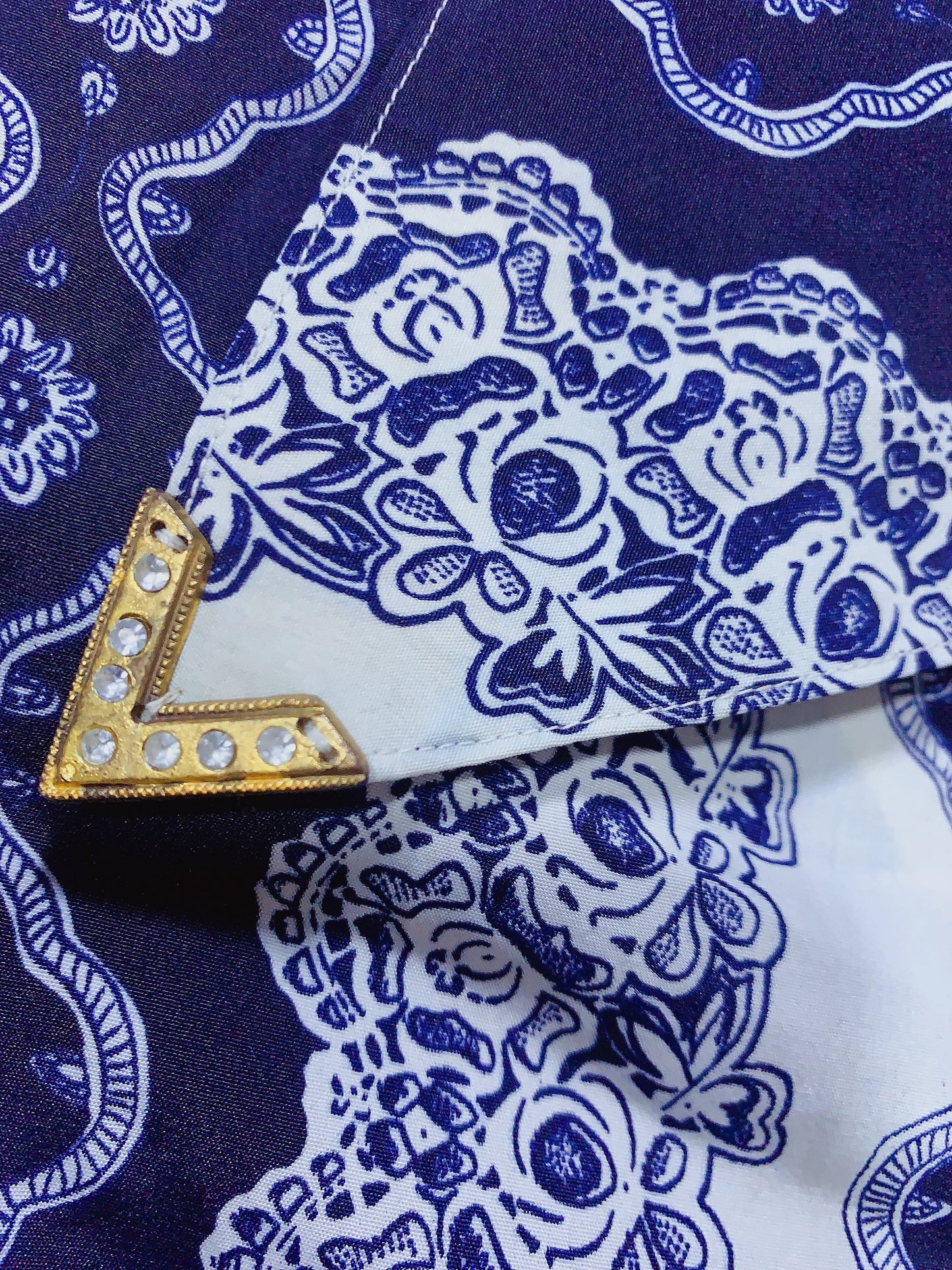 🇯🇵JAPAN Vintage ♡ Clothes Blue and white porcelain top(Top/Shirt/Coat/Skirt/Pants/Dress)| 🇯🇵日本古著 ♡ 衣服 青花瓷風上衣(上衣/花恤/外套/半身裙/褲/連身裙)| 🔎 ss-vin069