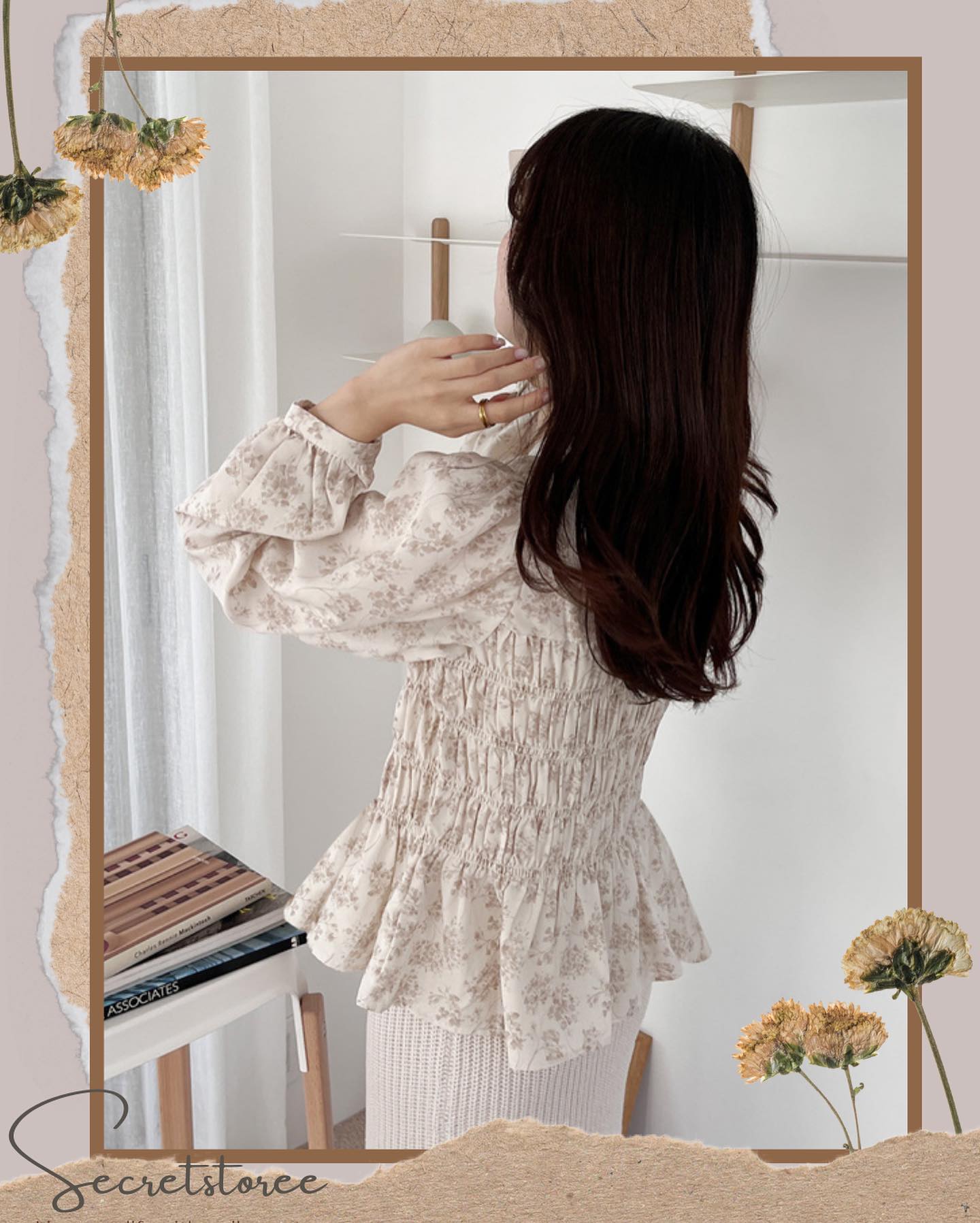 Japanese 🇯🇵 Elegant ladies slim elastic shirt SS-G146317W