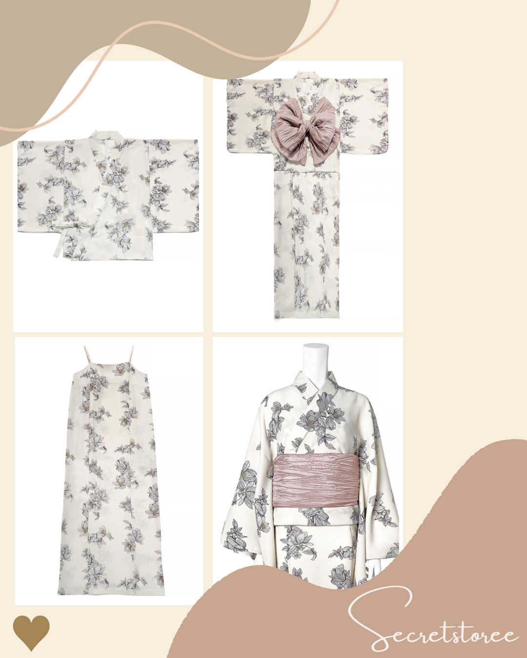 🇯🇵日本|萬用2way 花卉圖案3件套浴衣 連身裙
★ 產品編號🔎 SS-ggi1405