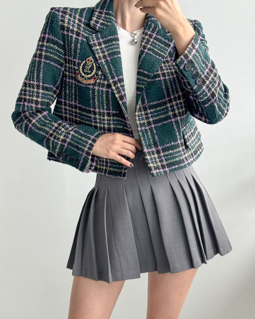 🇰🇷KOREA
♥ 英倫風格仔短外套 checked outer SS-KSS99079410