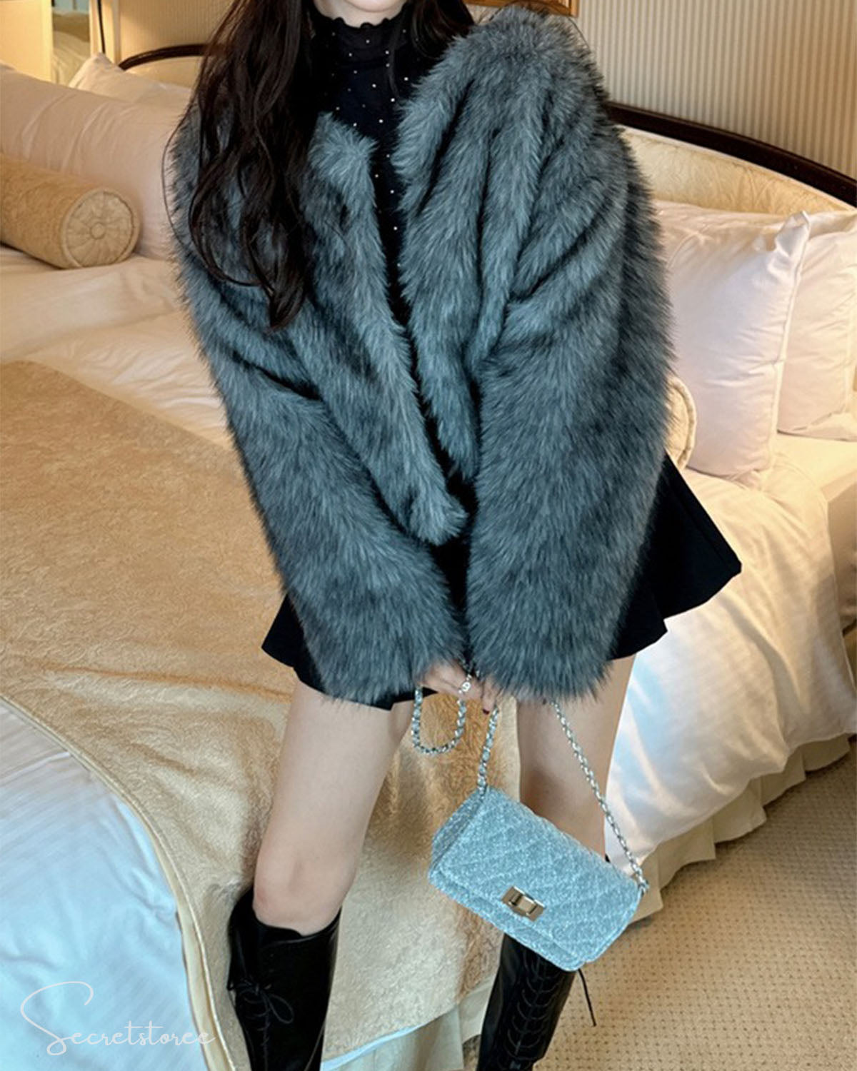 🇯🇵日本 混色型格毛毛短外套 Mixed ecofur short length jacket 🔎 ɪᴛᴇᴍ ɴᴏ.: SS-jgkd1020