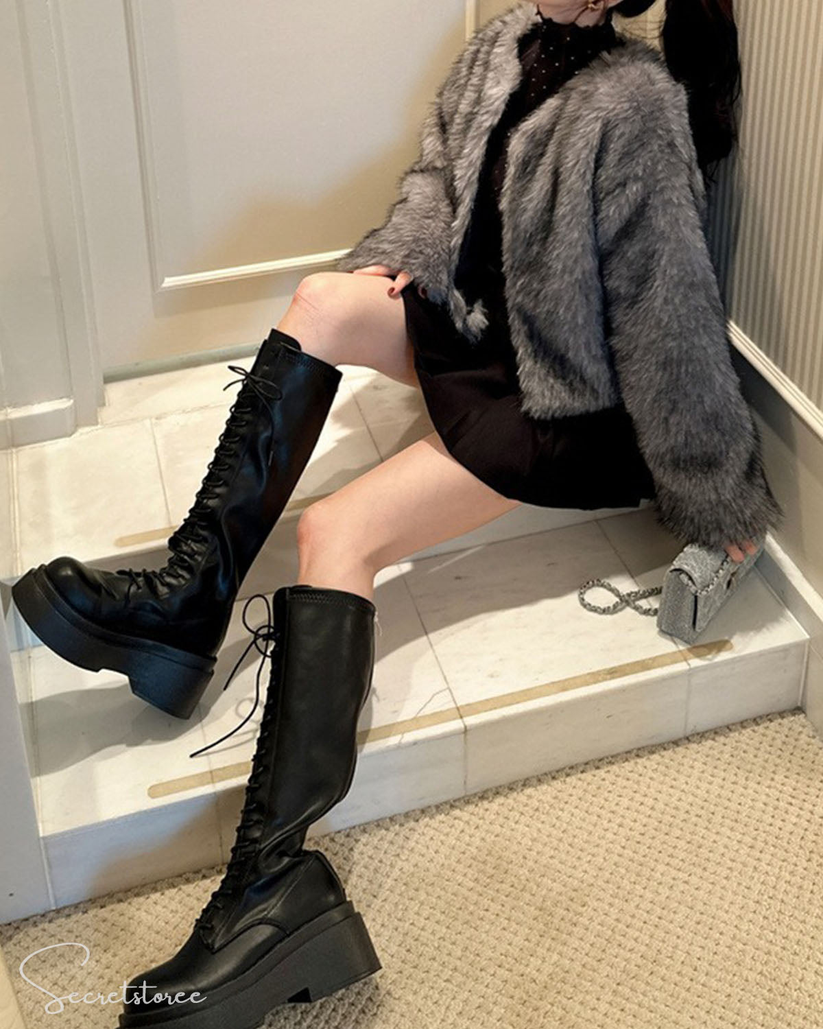 🇯🇵日本 混色型格毛毛短外套 Mixed ecofur short length jacket 🔎 ɪᴛᴇᴍ ɴᴏ.: SS-jgkd1020