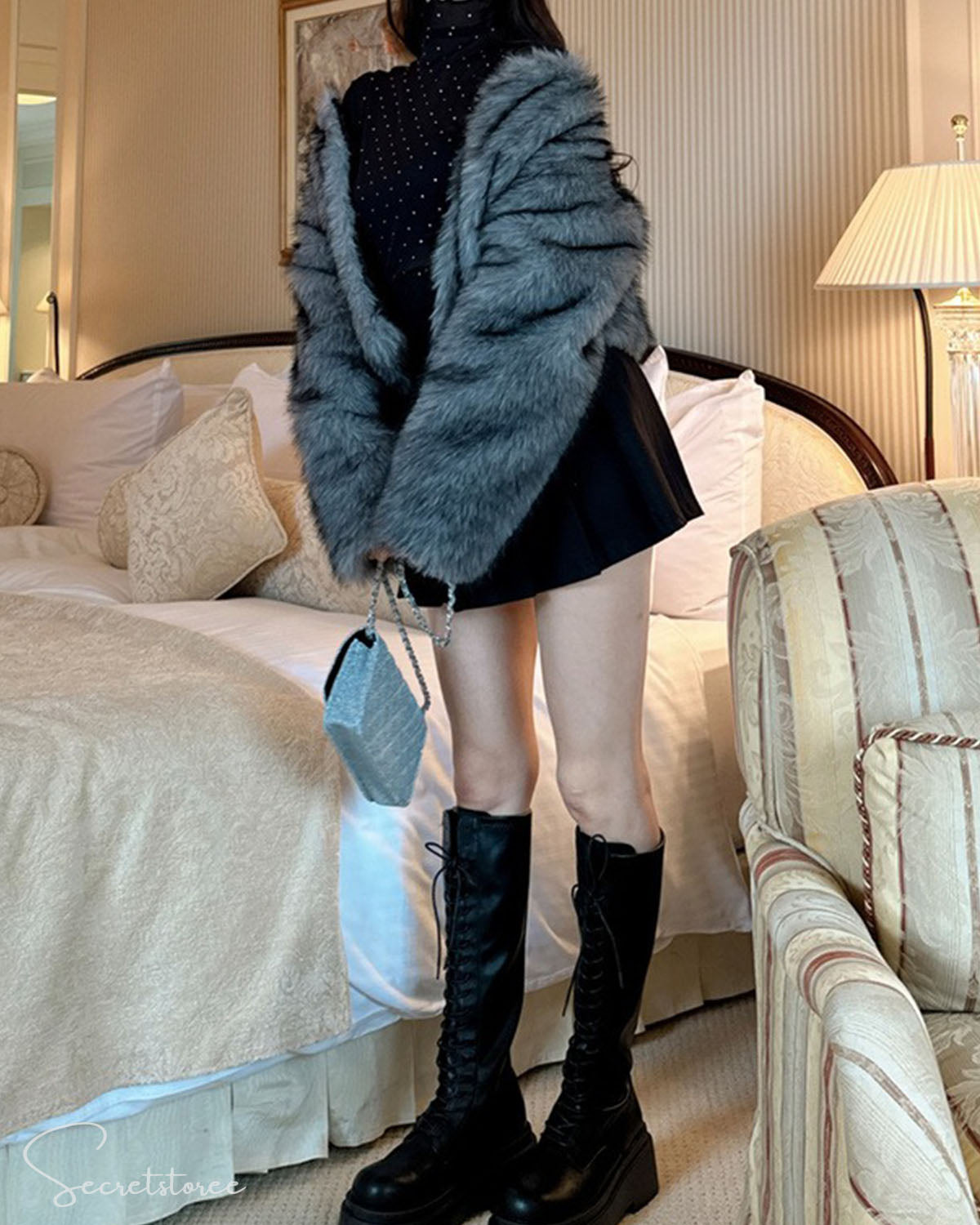 🇯🇵日本 混色型格毛毛短外套 Mixed ecofur short length jacket 🔎 ɪᴛᴇᴍ ɴᴏ.: SS-jgkd1020