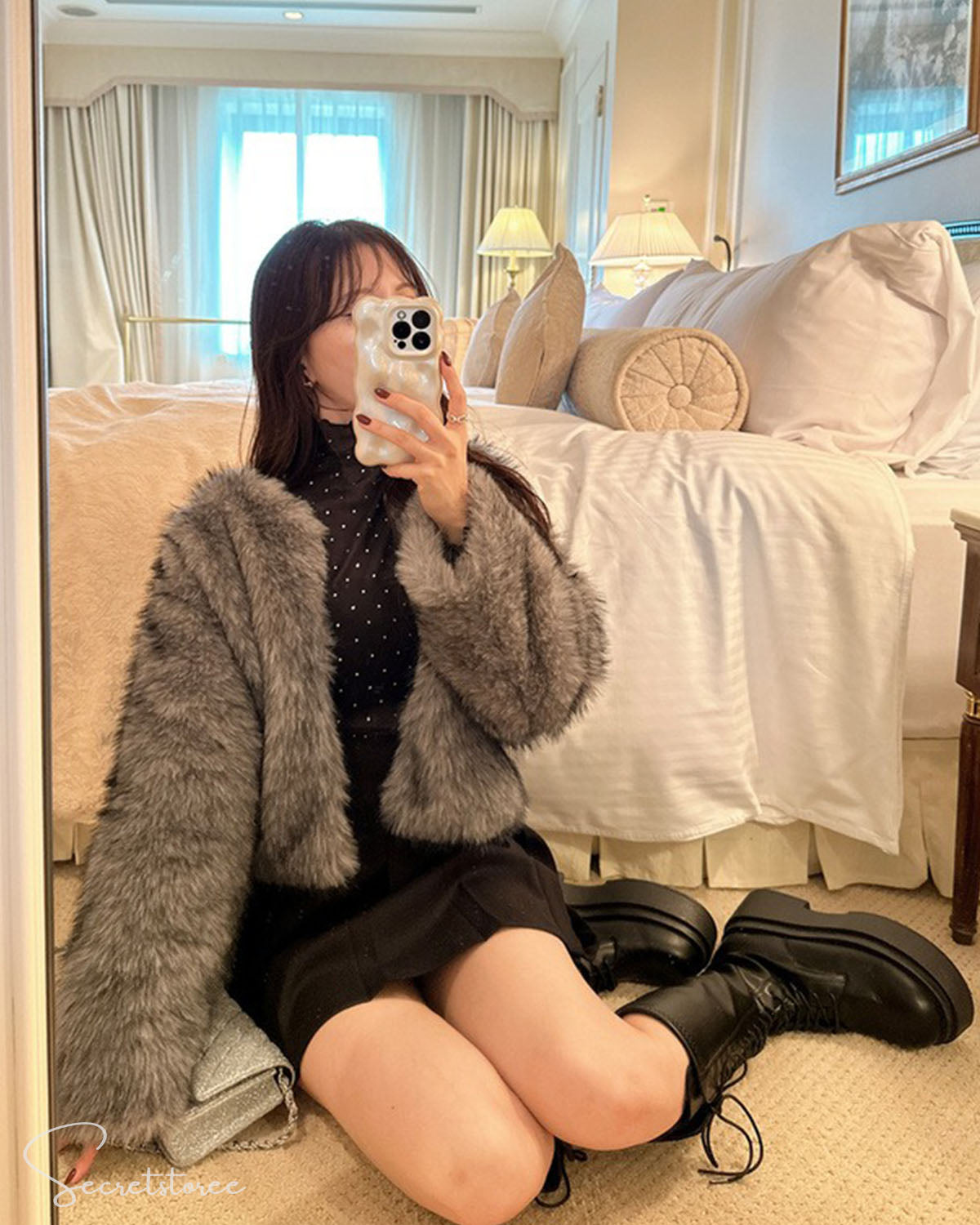 🇯🇵日本 混色型格毛毛短外套 Mixed ecofur short length jacket 🔎 ɪᴛᴇᴍ ɴᴏ.: SS-jgkd1020