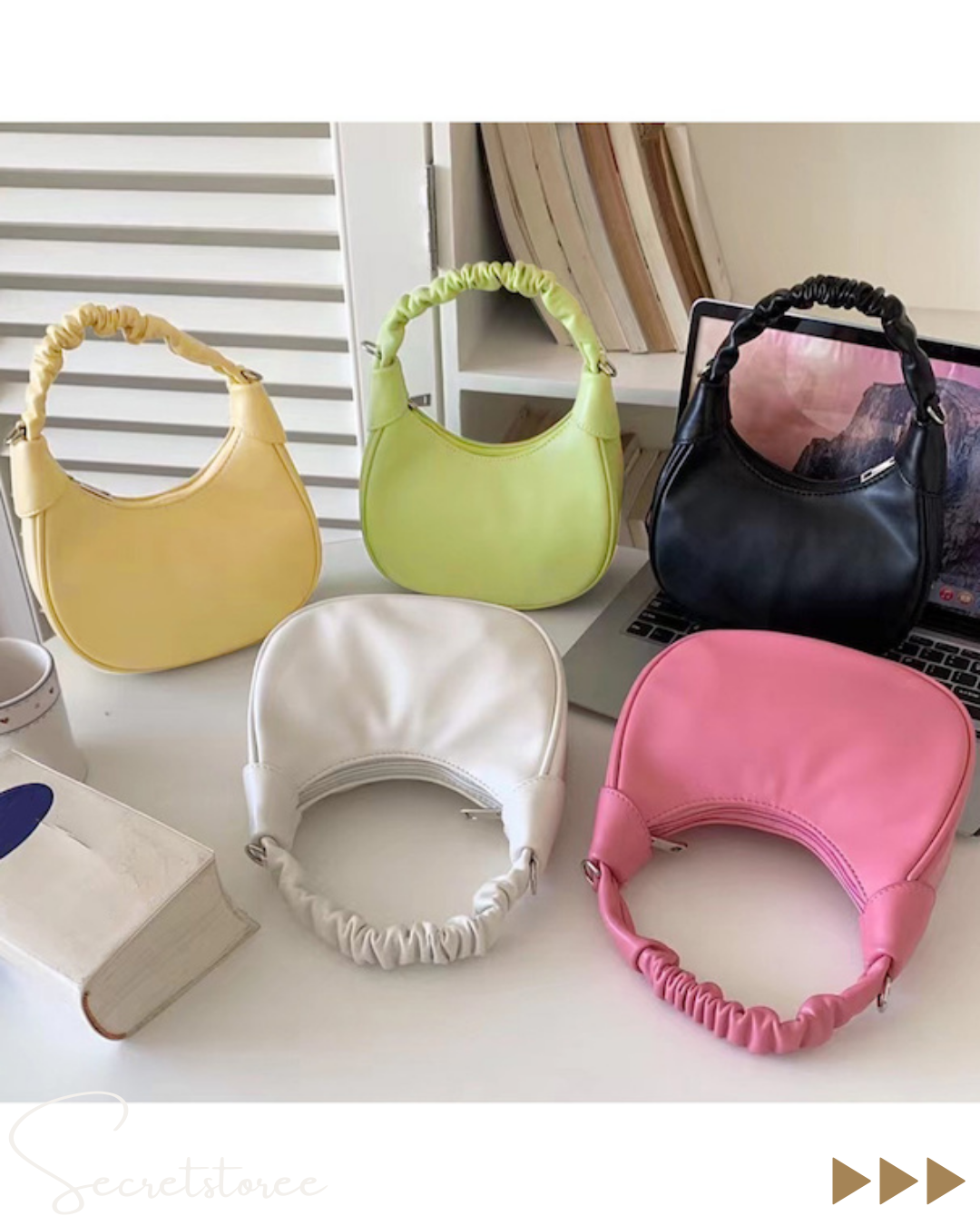 🇯🇵日本|2Way褶皺手提羊角袋 5色入 shoulder bag
★ 產品編號🔎 SS-gat20020