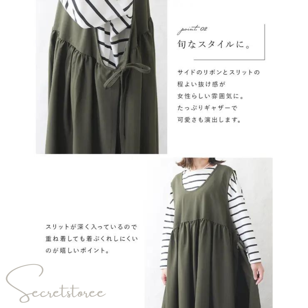 🇯🇵日本|側邊蝴蝶結2way超大擺連身裙(2色)🔎 SS-63-3091