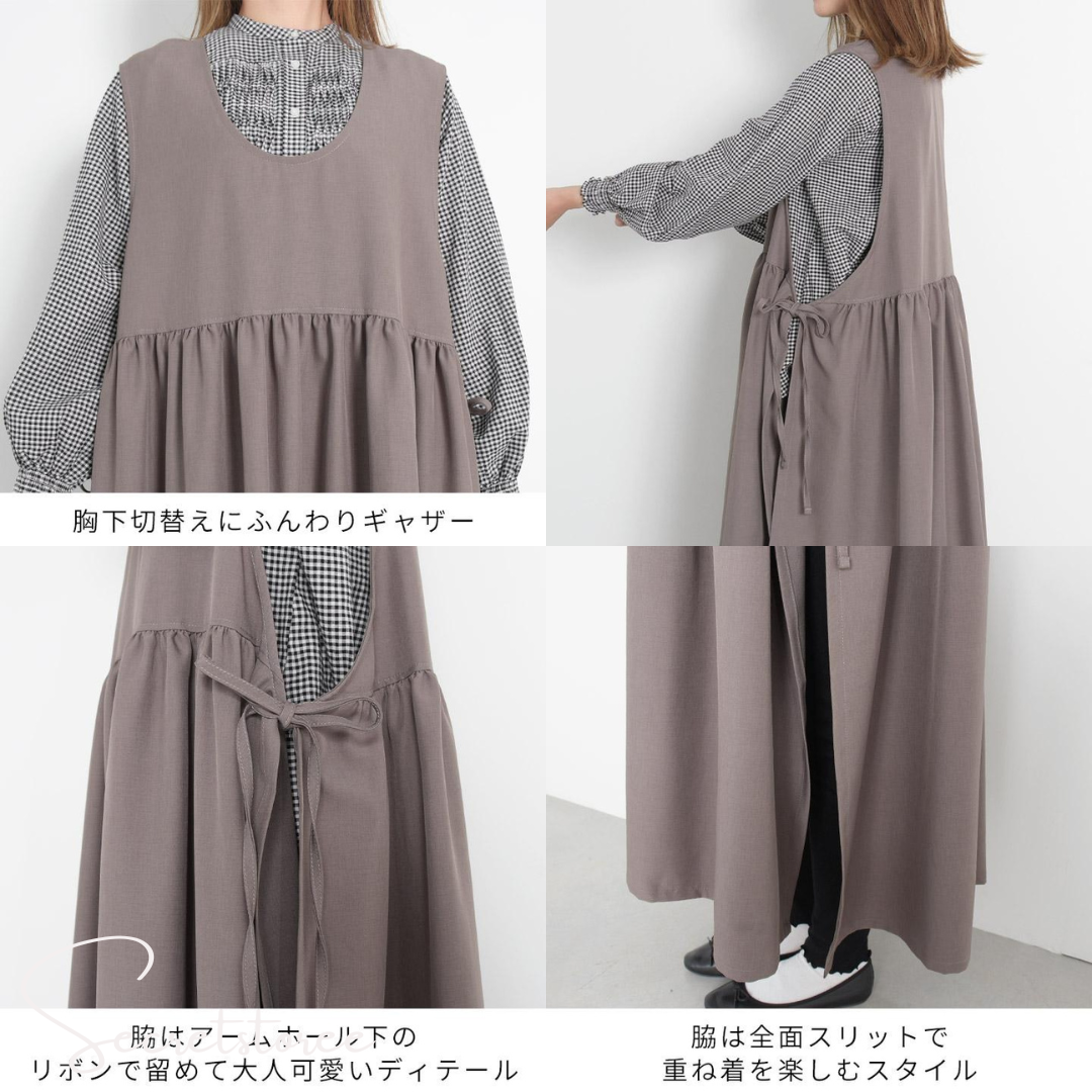 🇯🇵日本|側邊蝴蝶結2way超大擺連身裙(2色)🔎 SS-63-3091
