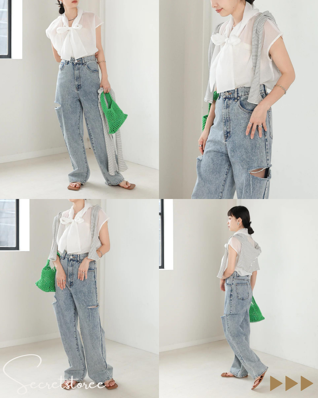 🇯🇵日本|透明紗清爽感☆蝴蝶結襯衫(3色入)
★ 產品編號🔎 SS-bab5320512