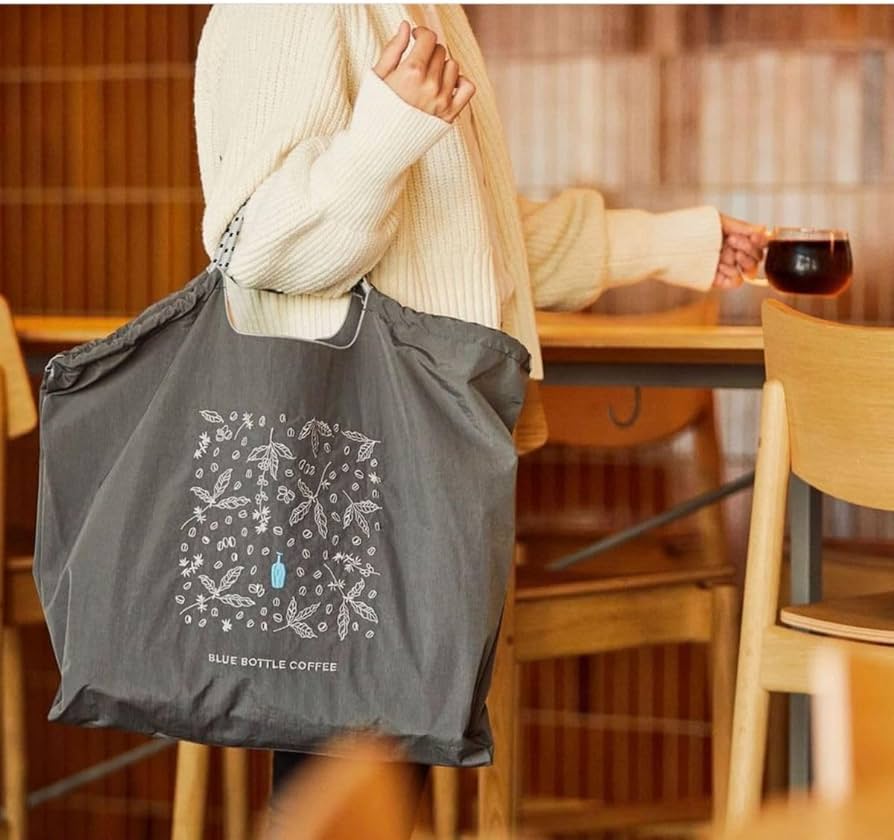 🇯🇵日本 BLUE BOTTLE x BALL & CHAIN tote bag eco bag 刺繡環保袋 エンブロイダリーエコバッグ - コーヒーリーブス