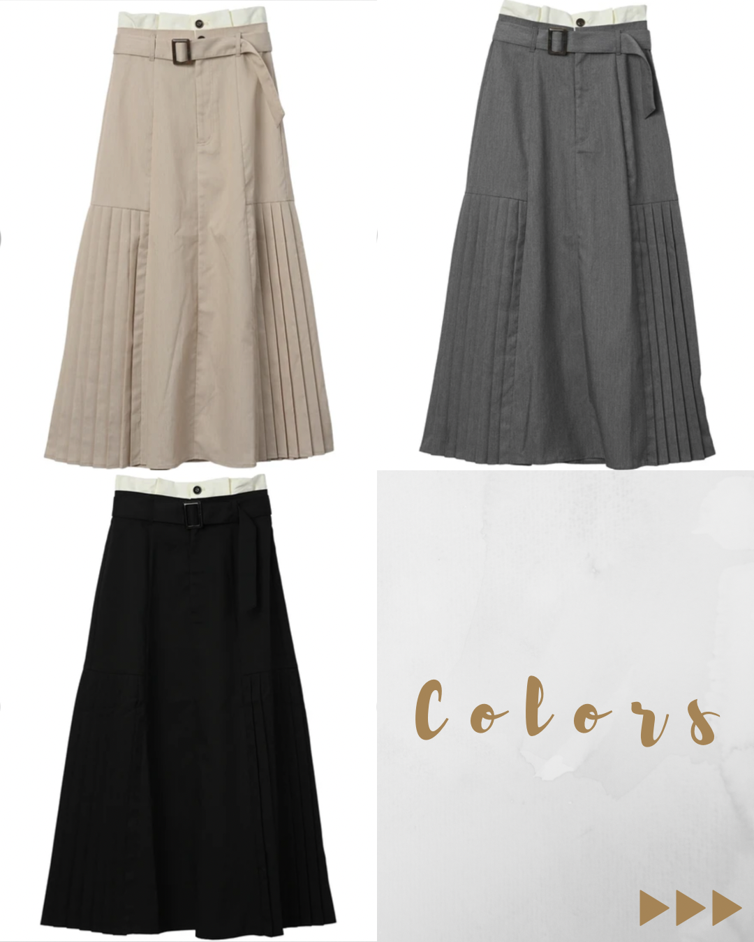 🇯🇵日本|拼色裙頭皺摺裙(3色入)skirt
★ 產品編號🔎 SS-s12158315