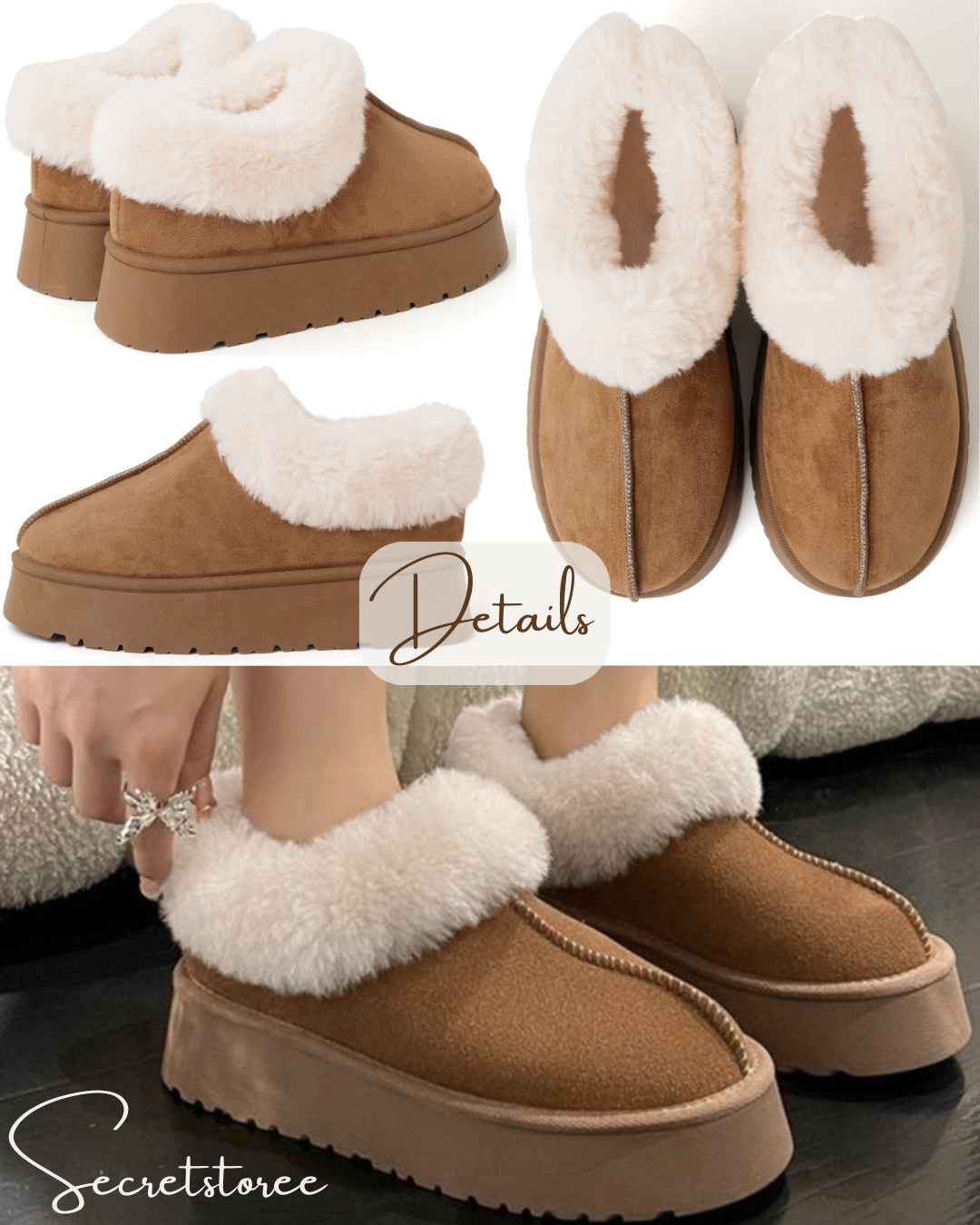 🇯🇵Japan|Hot fur thick-soled height-increasing ankle boots SS-sgzr109200