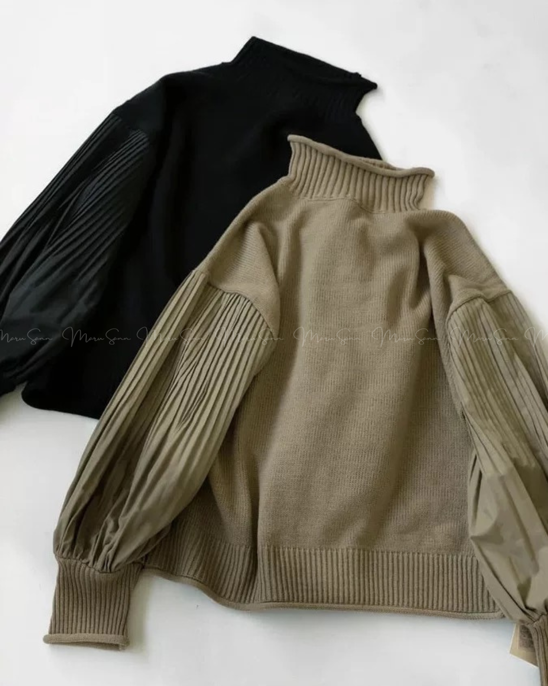 🇯🇵 JAPAN ♥ Pleated Sleeve Knit Top 皺褶袖針織上衣 ◍ 2色入 🔎 ɪᴛᴇᴍ ɴᴏ.: SS-jrhm2685