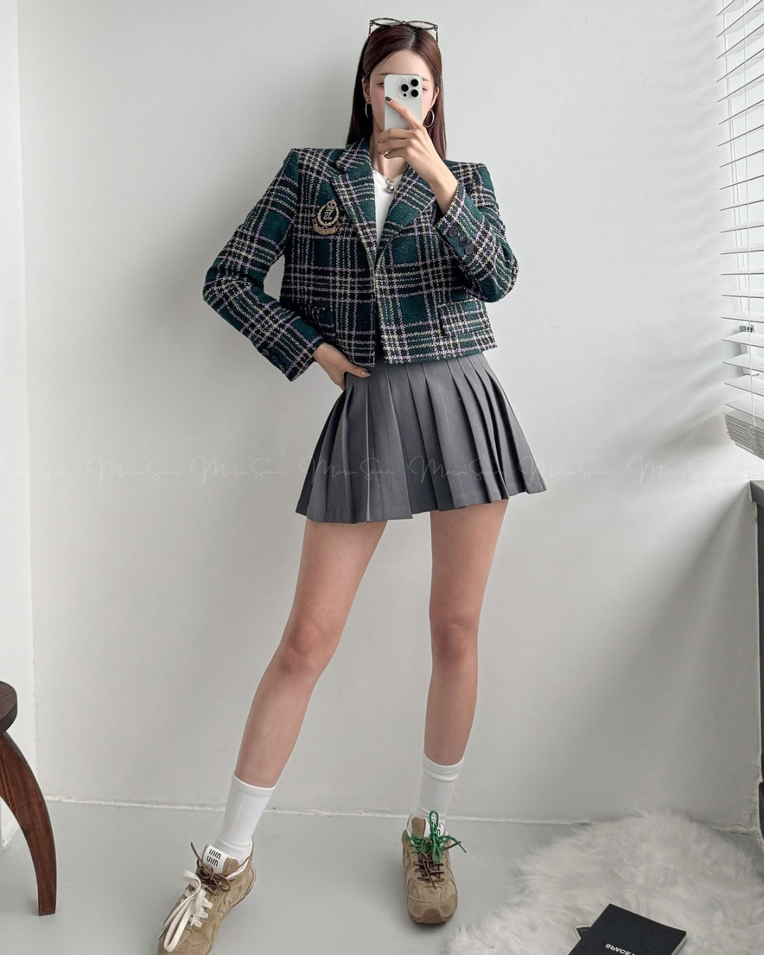 🇰🇷KOREA
♥ 英倫風格仔短外套 checked outer SS-KSS99079410