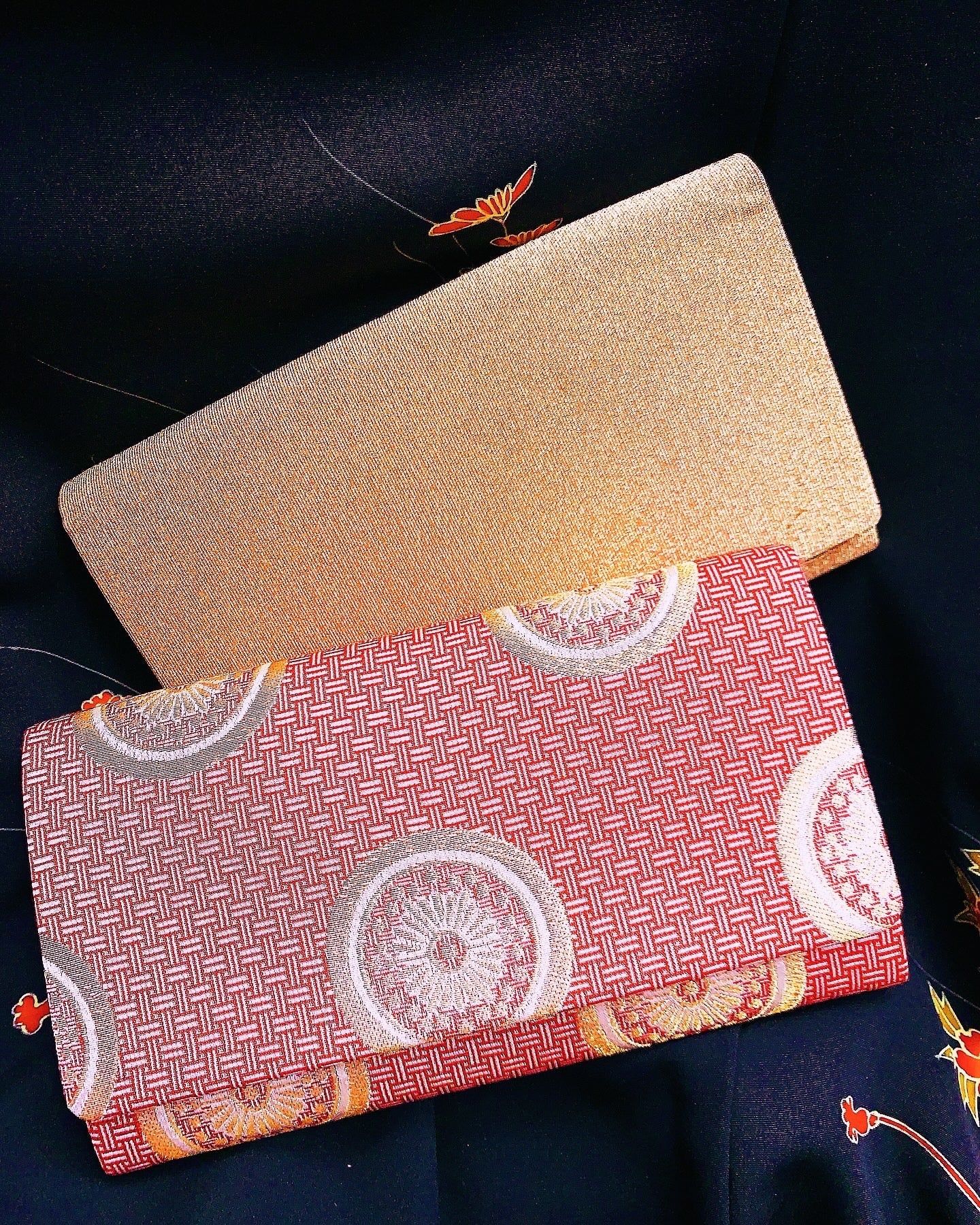 🇯🇵JAPAN Vintage ♡ Bags (Frame Purse/Frame Clutch/Kuchi Bag/Wallet)| 🇯🇵Japanese Vintage♡ Handbags (Gold Nishiki Woven Nishijin Woven Japanese Handbags/Pocket Gold Bags/Purse Bags)|🔎 ss-vin098 & ss-vin100