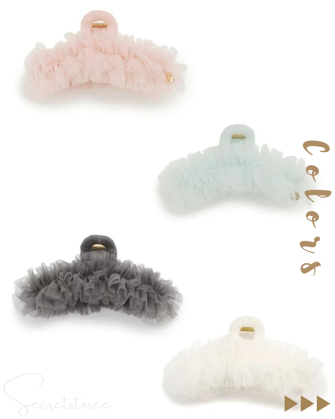 🇯🇵日本 SNIDEL高貴網紗鯊魚夾 Hair Clip ★ 產品編號🔎 SS-JSSHGG242233