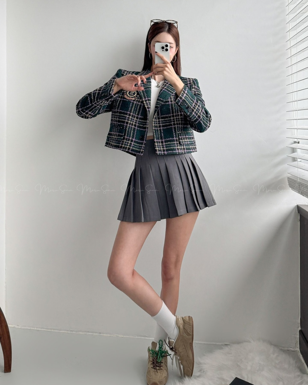 🇰🇷KOREA
♥ 英倫風格仔短外套 checked outer SS-KSS99079410