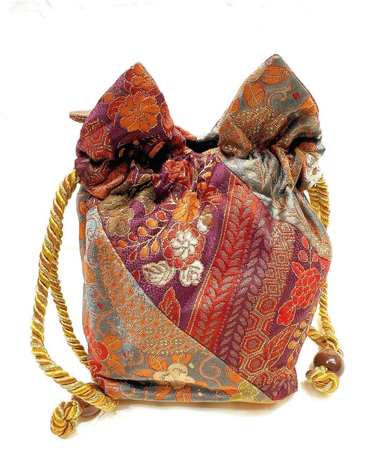 🇯🇵JAPAN Vintage ♡ Bags (Frame Purse/Frame Clutch/Kuchi Bag/Wallet)| 🇯🇵Japanese Vintage♡ Handbags (Golden Nishiki Woven Nishijin Woven Japanese Handbags/Pocket Gold Bag/Purse Bag)|🔎ss-vin026