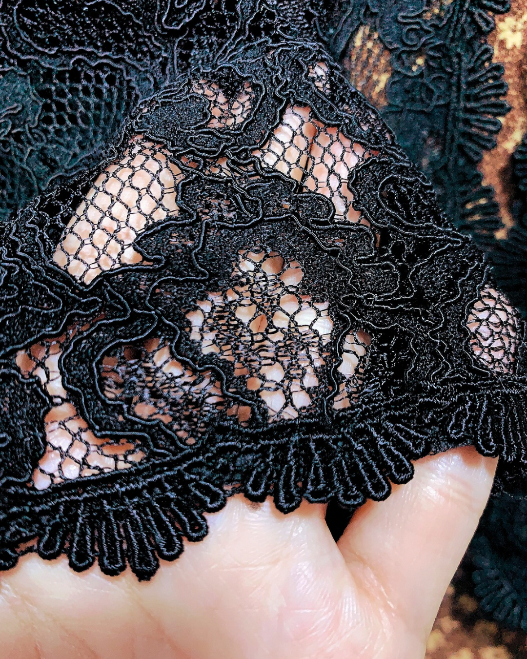 🇯🇵JAPAN Vintage ♡ Clothes Black Classic Lace Cardigan(Top/Shirt/Coat/Skirt/Pants/Dress)| 🇯🇵日本古著 ♡ 衣服 黑縷空蕾士外套(上衣/花恤/外套/半身裙/褲/連身裙)|🔎 ss-vin062