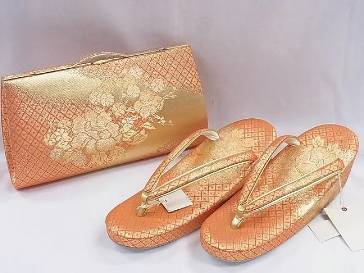 🇯🇵JAPAN Vintage ♡|金襴錦織西陣織和裝手袋 口金包草履套裝🔎ss-vin030