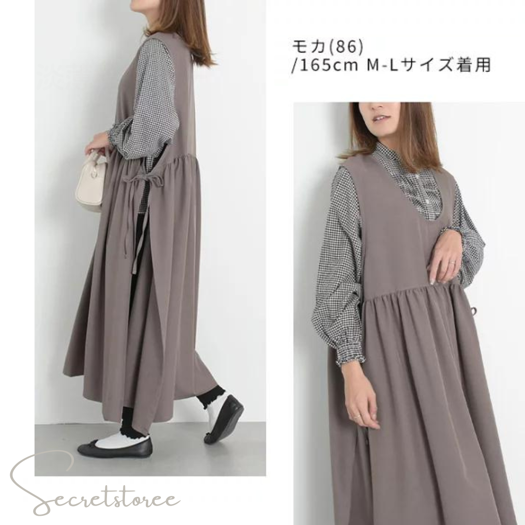 🇯🇵日本|側邊蝴蝶結2way超大擺連身裙(2色)🔎 SS-63-3091