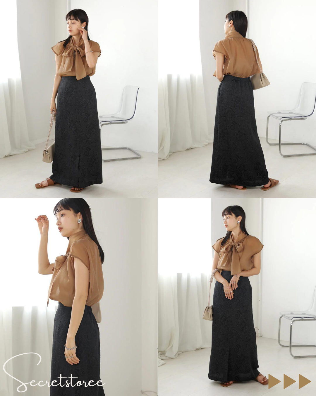 🇯🇵日本|透明紗清爽感☆蝴蝶結襯衫(3色入)
★ 產品編號🔎 SS-bab5320512