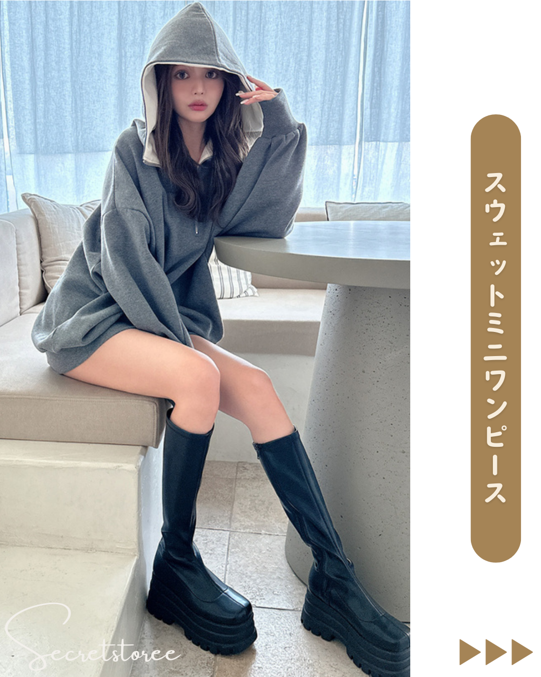 🇯🇵日本|拉鍊連帽吸汗迷你連身裙(3色)SS-gpm3870
