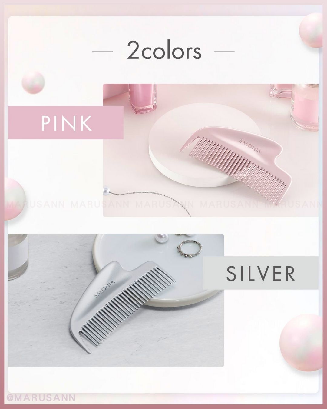 🇯🇵JAPAN ♥ SALONIA Glossy Care Metal Kassa Comb Glossy hair care metal scraping comb