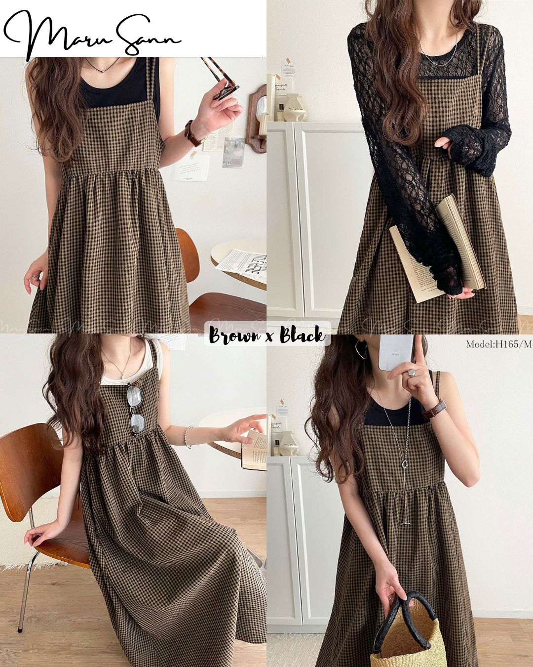 🇯🇵Japan Plaid Flared Slip Dress ◇ 日本 格紋喇叭型吊帶連身裙 🔎 ɪᴛᴇᴍ ɴᴏ:SS-jzrce1010442