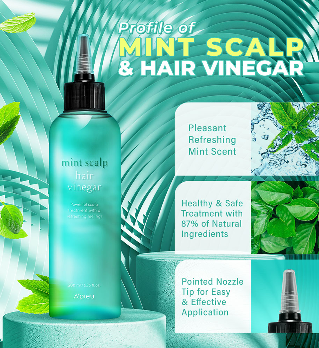 (🇬🇧UK In Stock) 🇰🇷KOREA APIEU Scalp Hair Vinegar (Mint/Raspberry) 200ML 覆盆子果醋 頭皮營養護髮液