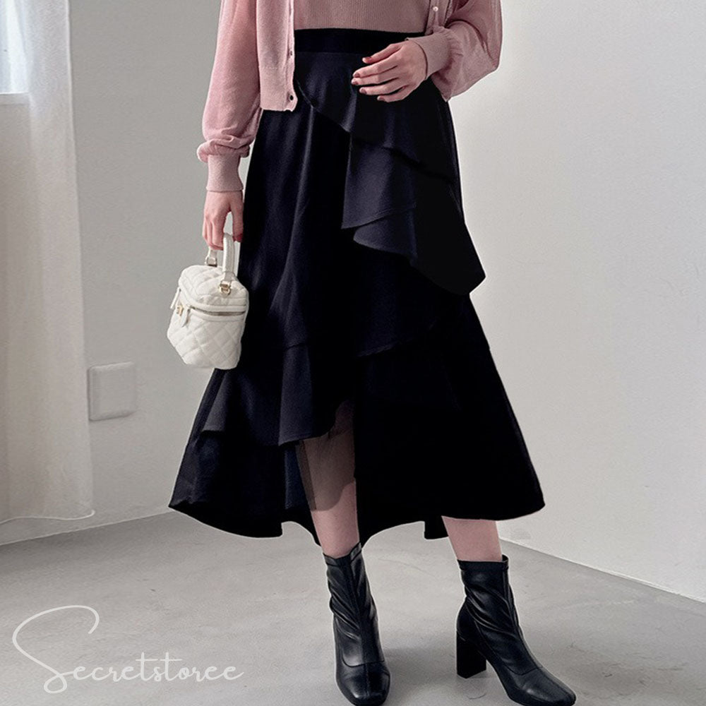 🇯🇵Japanese asymmetrical tulle ruffle skirt (2 colors) skirt スカート★ Product number🔎 SS-jgpu0240