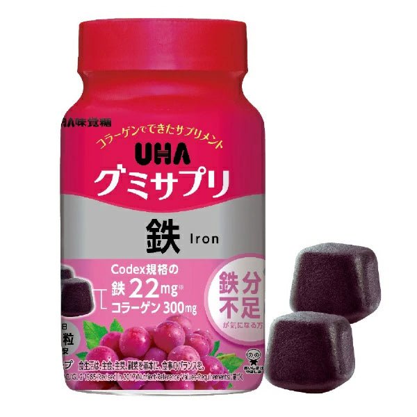 🇯🇵JAPAN♥ UHA IRON & FOLIC Acid Gummy Supplement Iron 味覺糖 鐵補充劑軟糖(葡萄口味) \Threads洗版神物!補鐵緩解經痛/ UHAグミサプリ 鉄 グレープ味