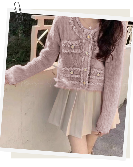 🇯🇵 JAPAN
♥ fringed cropped knitted jacket
流蘇短版針織外套 SS-jgco482