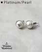 🇯🇵JAPAN ♥ VIVIENNE WESTWOOD🪐 JEWELLERY Olga brass and pearl stud earrings 西太后 黃銅珍珠耳環