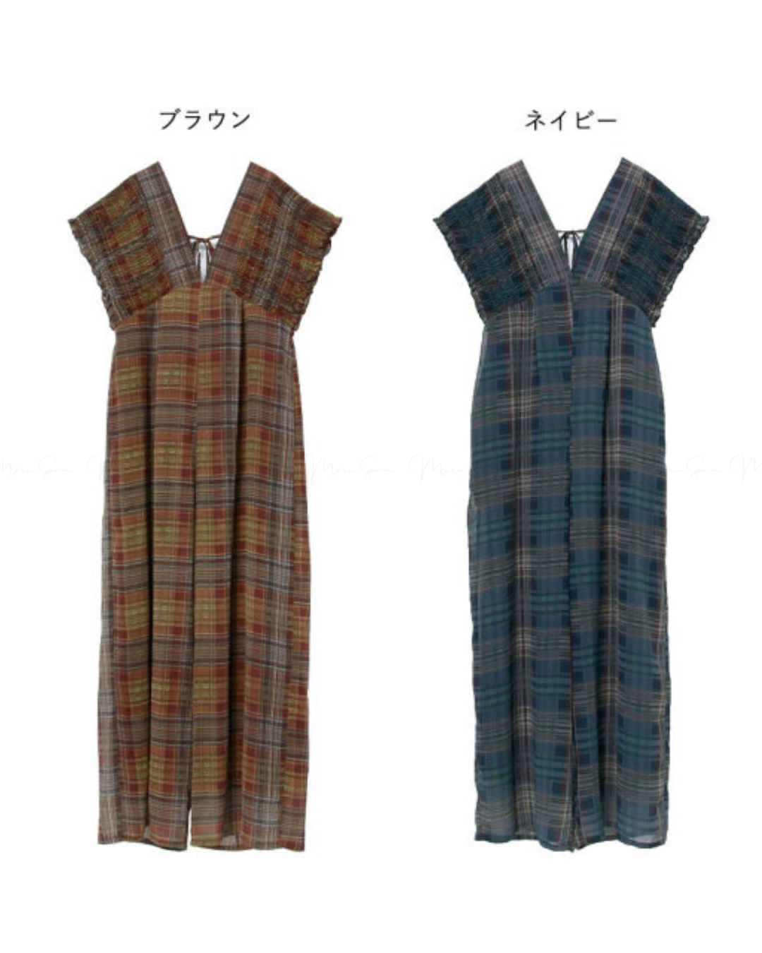🇯🇵 JAPAN ♥ Rejoule Checkered Shirred Overalls ♥ Rejoule 格紋褶皺連身褲  🔎 ɪᴛᴇᴍ ɴᴏ：SS-JSR256510440