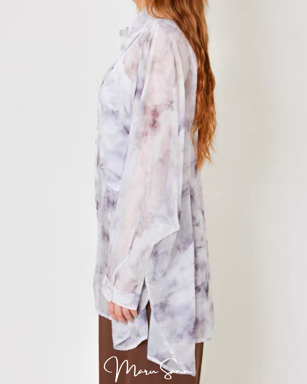 🇯🇵JAPAN 50%off  ♥ Loose-fitting, sheer blouse shirt in sheer fabric 薄紗寬鬆版型透視感襯衫外套 🔎 ɪᴛᴇᴍ ɴᴏ.： ss-jt14437