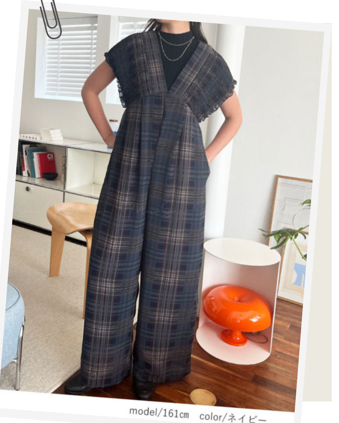 🇯🇵 JAPAN ♥ Rejoule Checkered Shirred Overalls ♥ Rejoule 格紋褶皺連身褲  🔎 ɪᴛᴇᴍ ɴᴏ：SS-JSR256510440