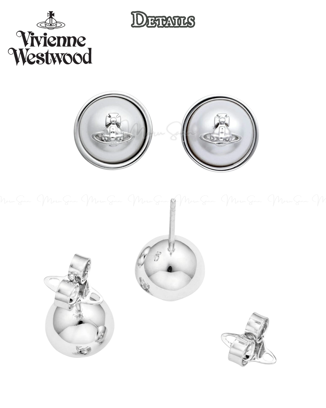🇯🇵JAPAN ♥ VIVIENNE WESTWOOD🪐 JEWELLERY Olga brass and pearl stud earrings 西太后 黃銅珍珠耳環