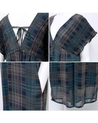 🇯🇵 JAPAN ♥ Rejoule Checkered Shirred Overalls ♥ Rejoule 格紋褶皺連身褲  🔎 ɪᴛᴇᴍ ɴᴏ：SS-JSR256510440