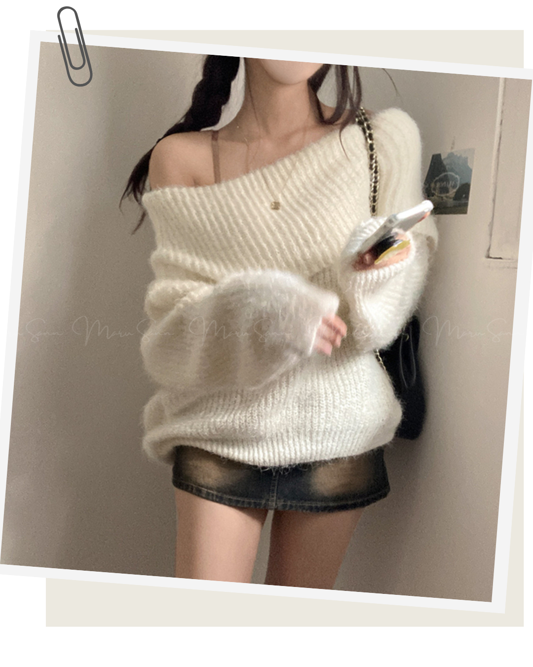 🇰🇷KOREA ♥ Baby Bed-In Boule Off-Shoulder Knit 寬鬆一字領毛毛針織衫 (3色入) 🔎 ɪᴛᴇᴍ ɴᴏ.： SS-KSSNT33899