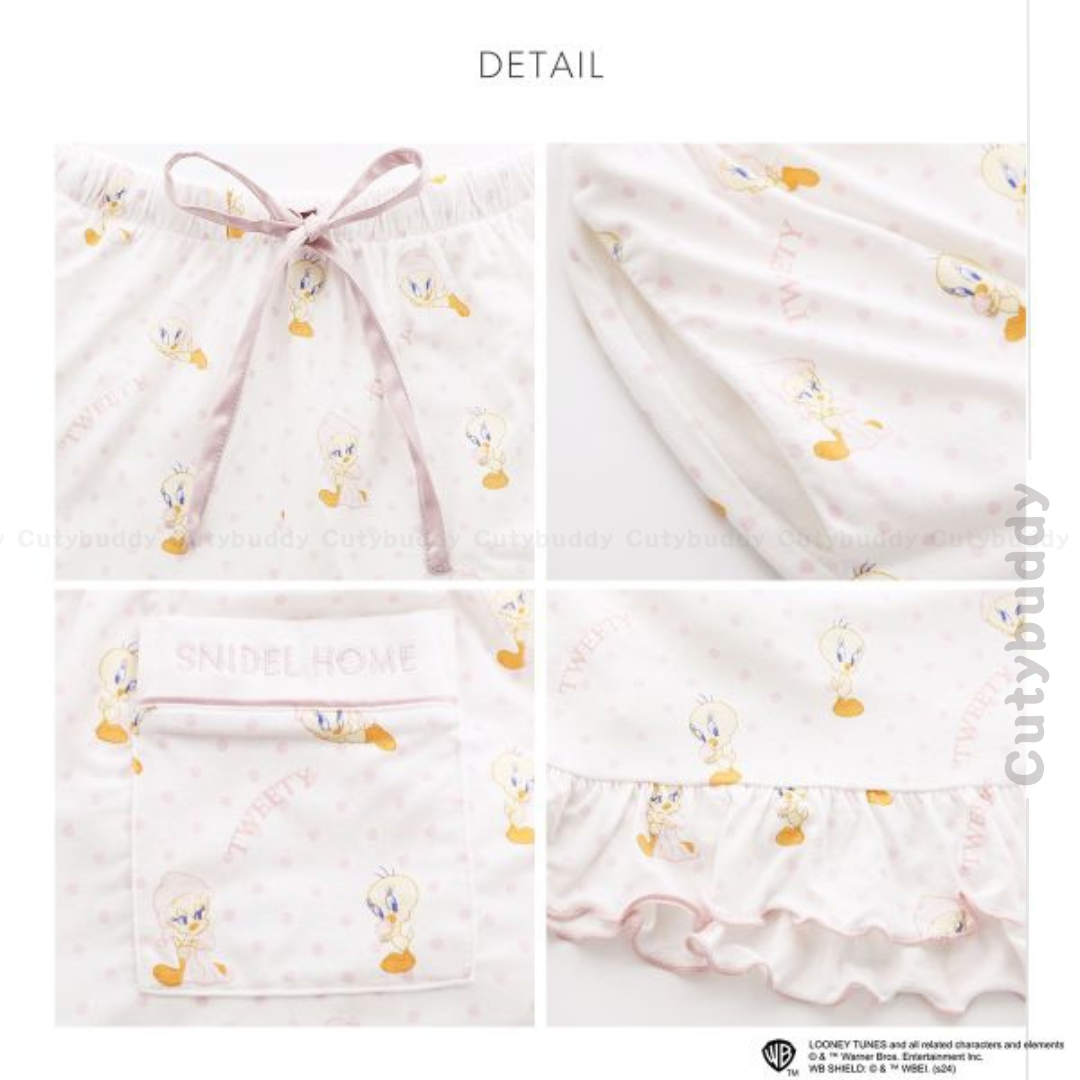 🇯🇵日本限定 SNIDEL HOME x Tweety Ruffle Shorts 翠兒花邊短褲 ★產品編號🔎 SS-SHCP242072