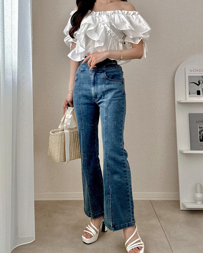 🇯🇵Japan 2-Way Cross Frill Blouse｜日本 2-Way雙向交叉荷葉邊襯衫上衣 🔎 ɪᴛᴇᴍ ɴᴏ：SS-jgpm7140