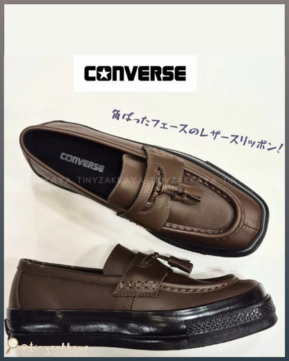 🇯🇵日本限定 ♥ CONVERSE All Star Squaretoe Loafer 方頭皮革流蘇樂福鞋 \ 舒服好行！經典方頭設計，瞬間拉高穿搭的辨識度 /