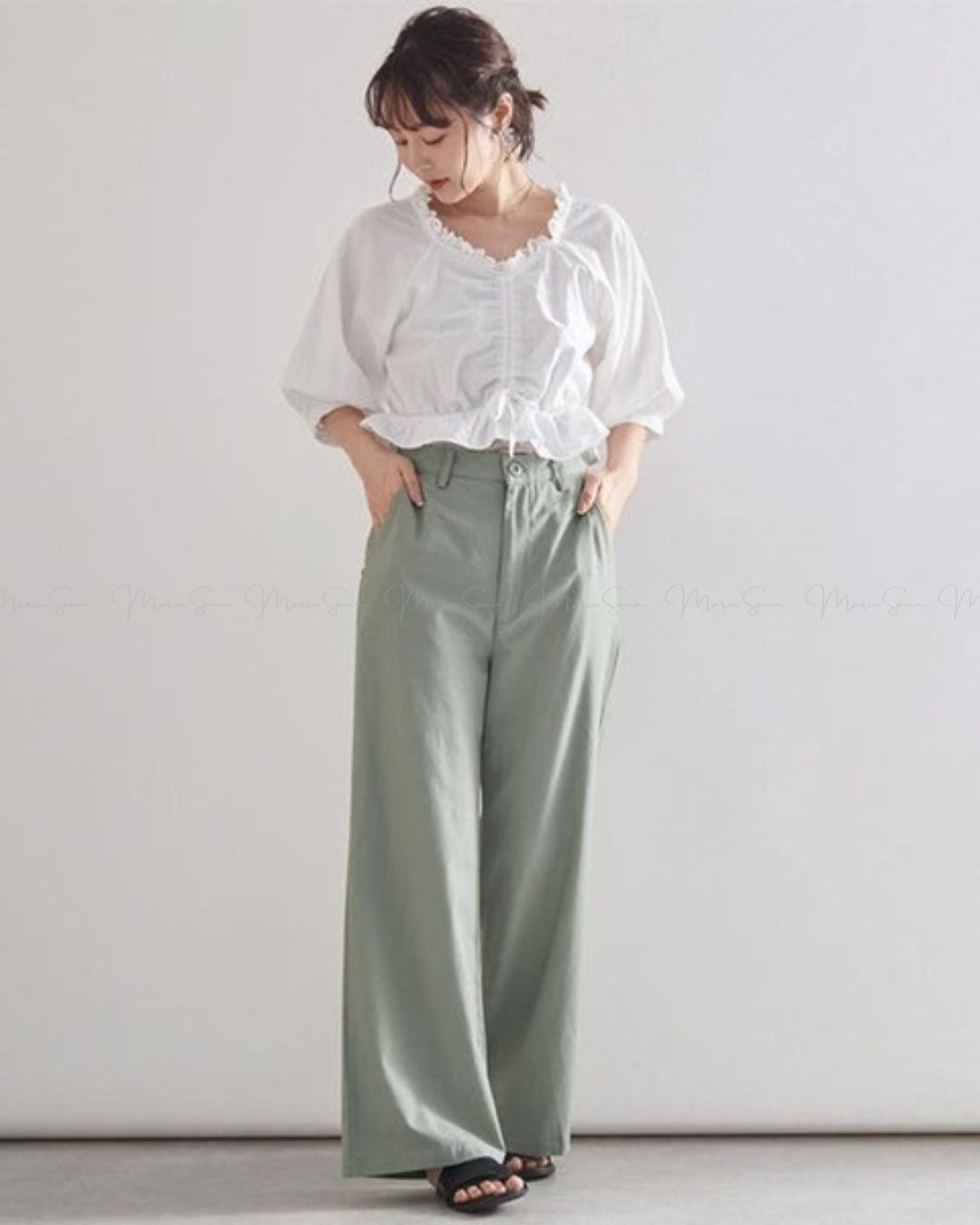 (InStock)🇯🇵Japan Cotton and linen suspenders with back ties and wide-leg pants ◇ 日本 棉麻吊帶後綁帶闊腿褲 🔎 ɪᴛᴇᴍ ɴᴏ：SS-jsr2175557