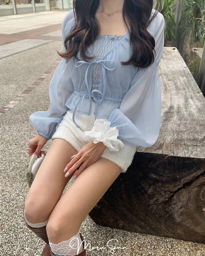🇯🇵JAPAN ♥ Double Ribbon Chiffon Bolero x Camisole Ensemble  雙緞帶雪紡短外套 x 吊帶背心套裝 ss-jgdk14010