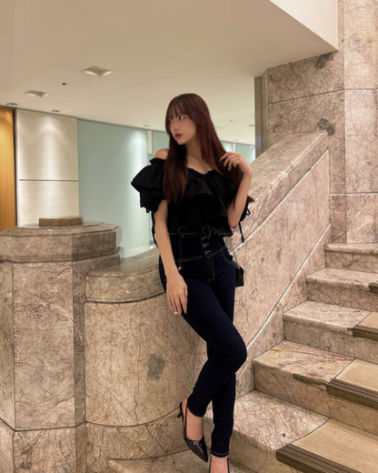 🇯🇵Japan 2-Way Cross Frill Blouse｜日本 2-Way雙向交叉荷葉邊襯衫上衣 🔎 ɪᴛᴇᴍ ɴᴏ：SS-jgpm7140