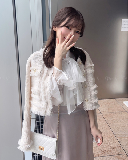 🇯🇵 JAPAN
♥ fringed cropped knitted jacket
流蘇短版針織外套 SS-jgco482